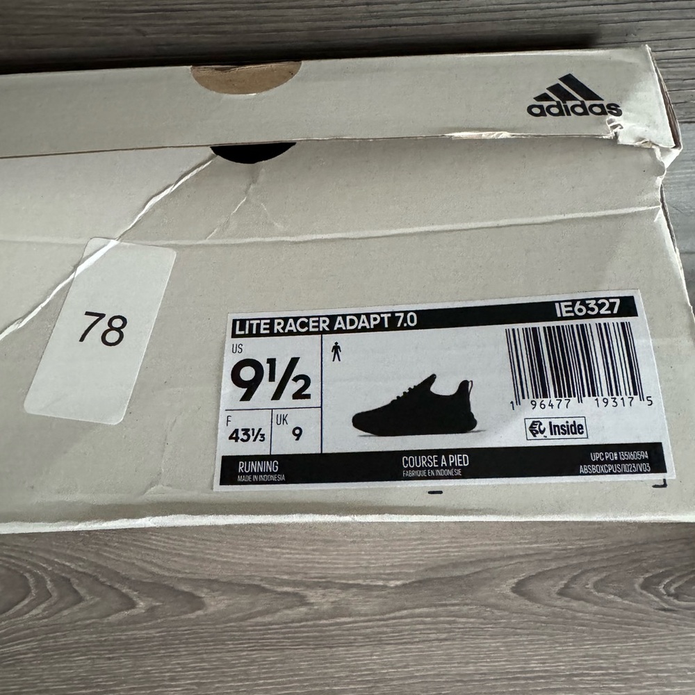 Adidas men Lite Racer Adapt 7.0 Shoes NEW w/ box SIZE 9.5 - Picture 10 of 10